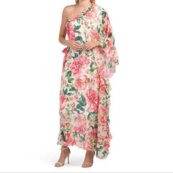 Dalia Macphee | Dresses | Nwt Daliamacpheeone Shoulder Maxi Dress ...